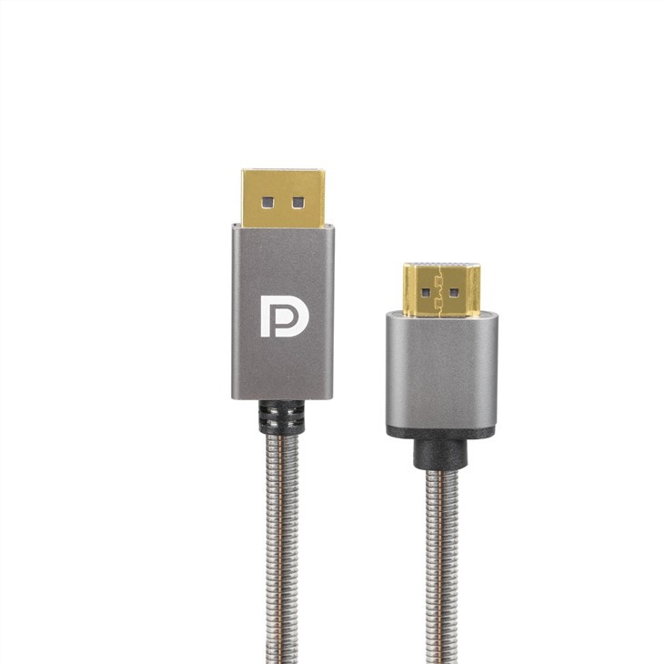 Ruostumattomasta teräksestä valmistettu DP 1.1V uros-HDMI-naaras 1.4V sovitin