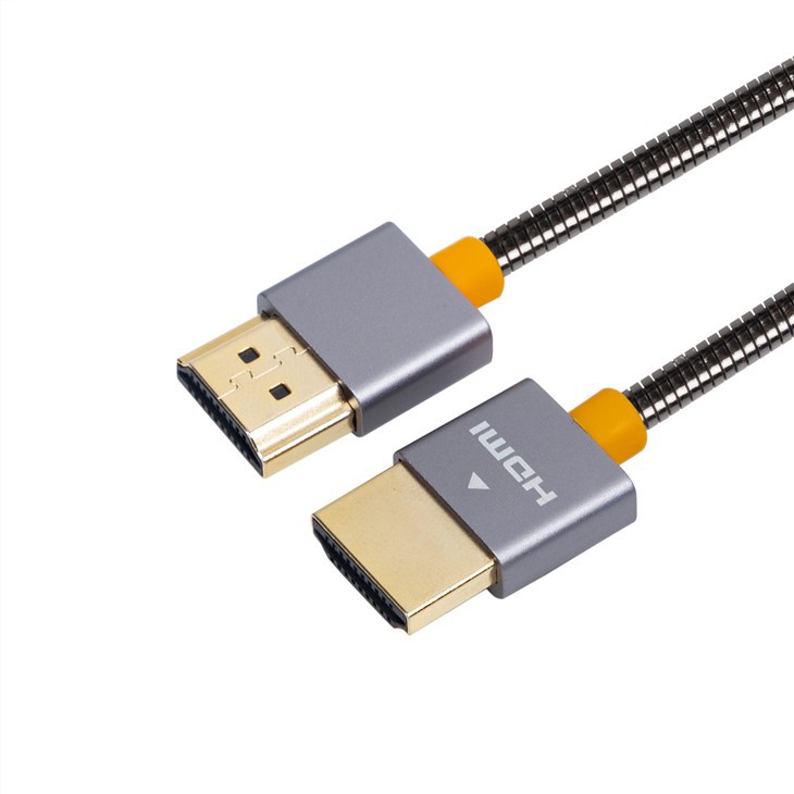 Ruostumattomasta teräksestä valmistettu HDMI-HDMI 4K-kaapeli